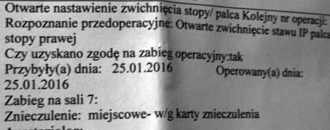 Dobrze że nie amputacja!