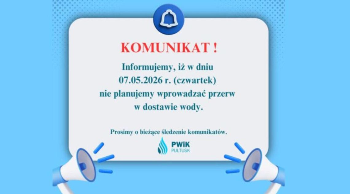 Dziś nie będzie przerw w dostawie wody