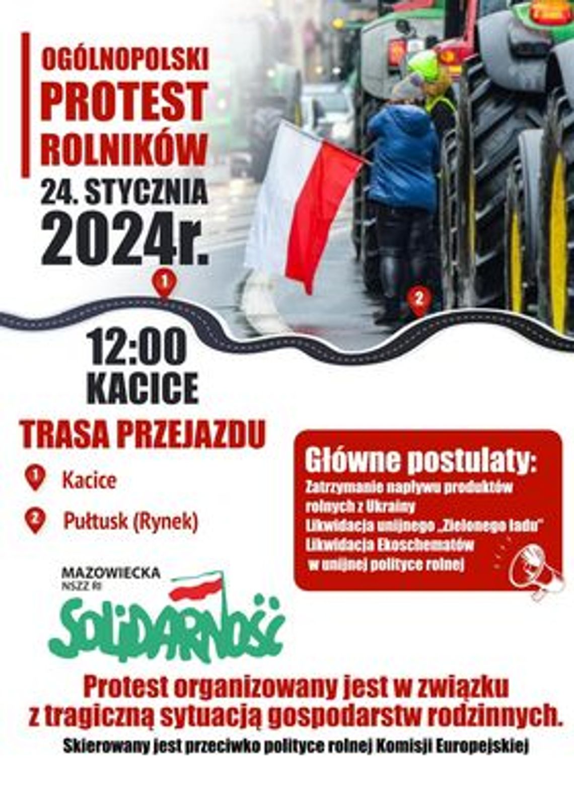 Dziś protest rolników