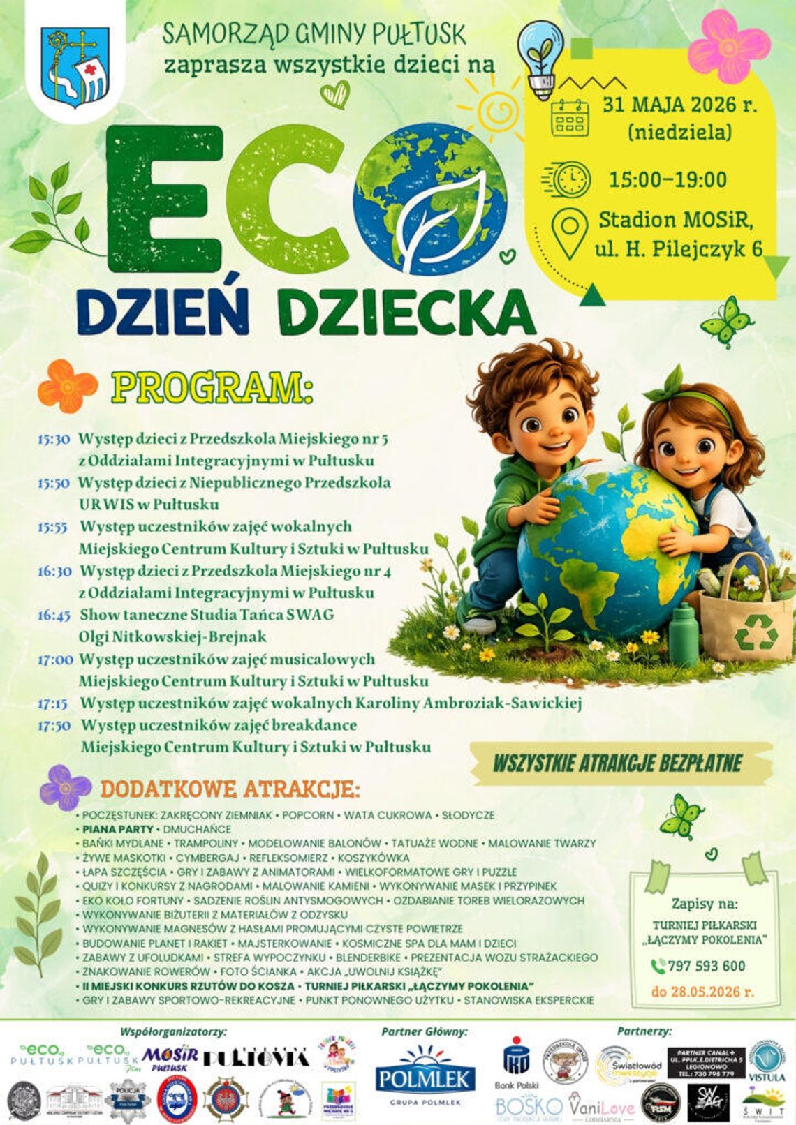 Eco Dzień Dziecka 2026 w Pułtusku – moc atrakcji dla całych rodzin! Eco Dzień Dziecka 2026 w Pułtusku – moc atrakcji dla całych rodzin!