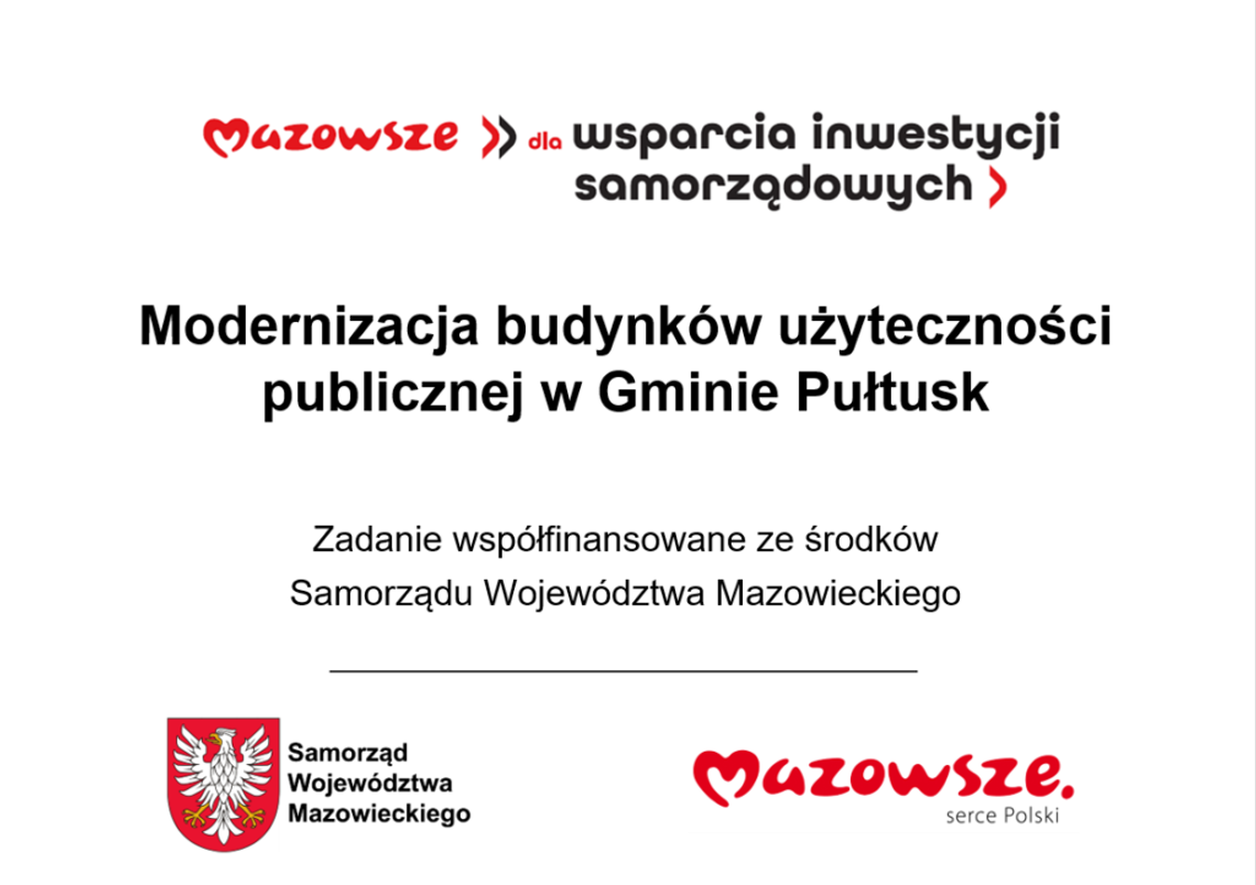 Gmina Pułtusk pozyskała dofinansowanie na modernizację budynków użyteczności publicznej Gmina Pułtusk pozyskała dofinansowanie na modernizację budynków użyteczności publicznej