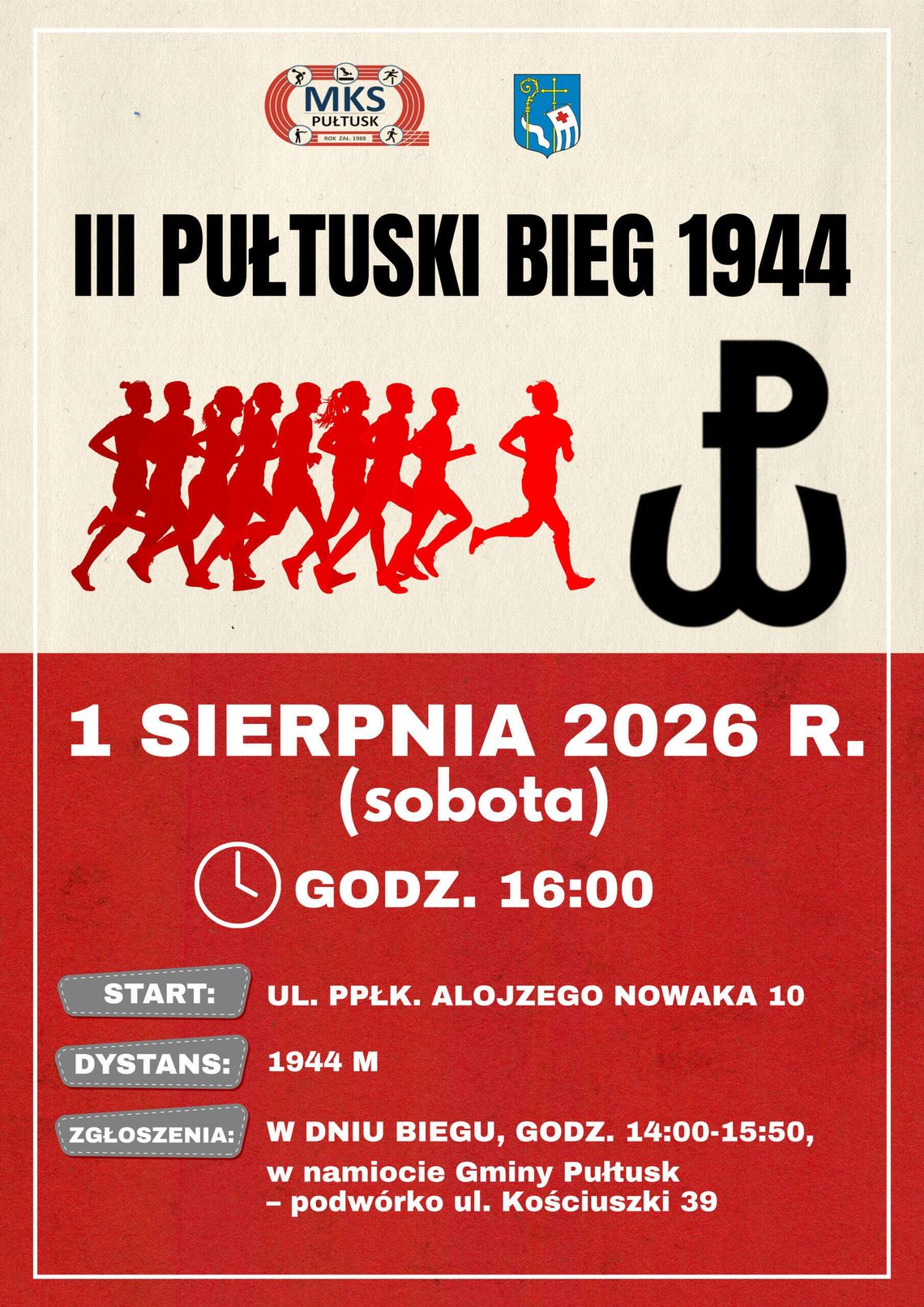 III PUŁTUSKI BIEG 1944 – ZAPRASZAMY! III PUŁTUSKI BIEG 1944 – ZAPRASZAMY!
