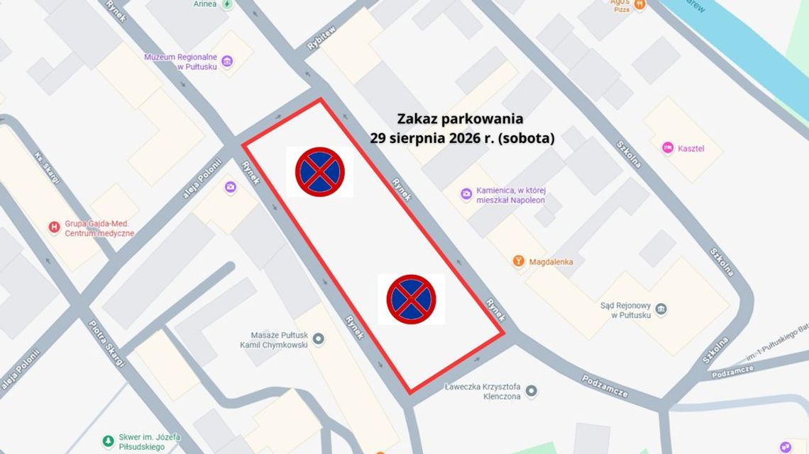 INFORMACJA O ZAKAZIE PARKOWANIA