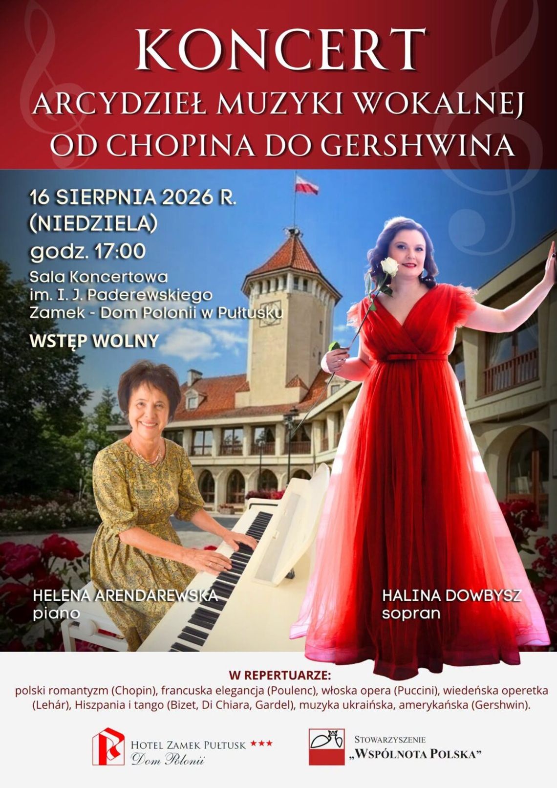 Koncert Arcydzieł Muzyki Wokalnej „Od Chopina do Gershwina” Koncert Arcydzieł Muzyki Wokalnej „Od Chopina do Gershwina”
