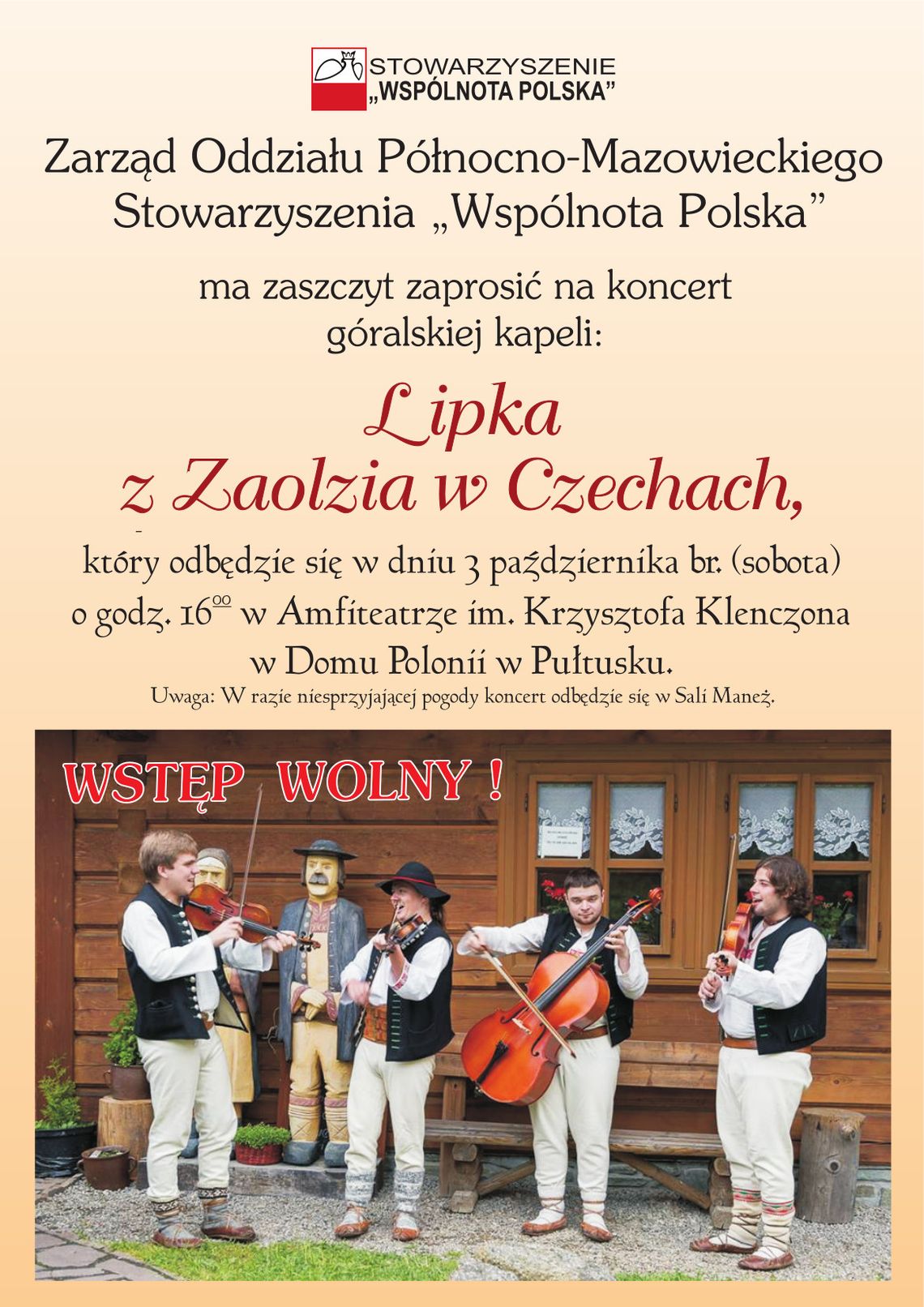 Koncert góralskiej kapeli w Domu Polonii