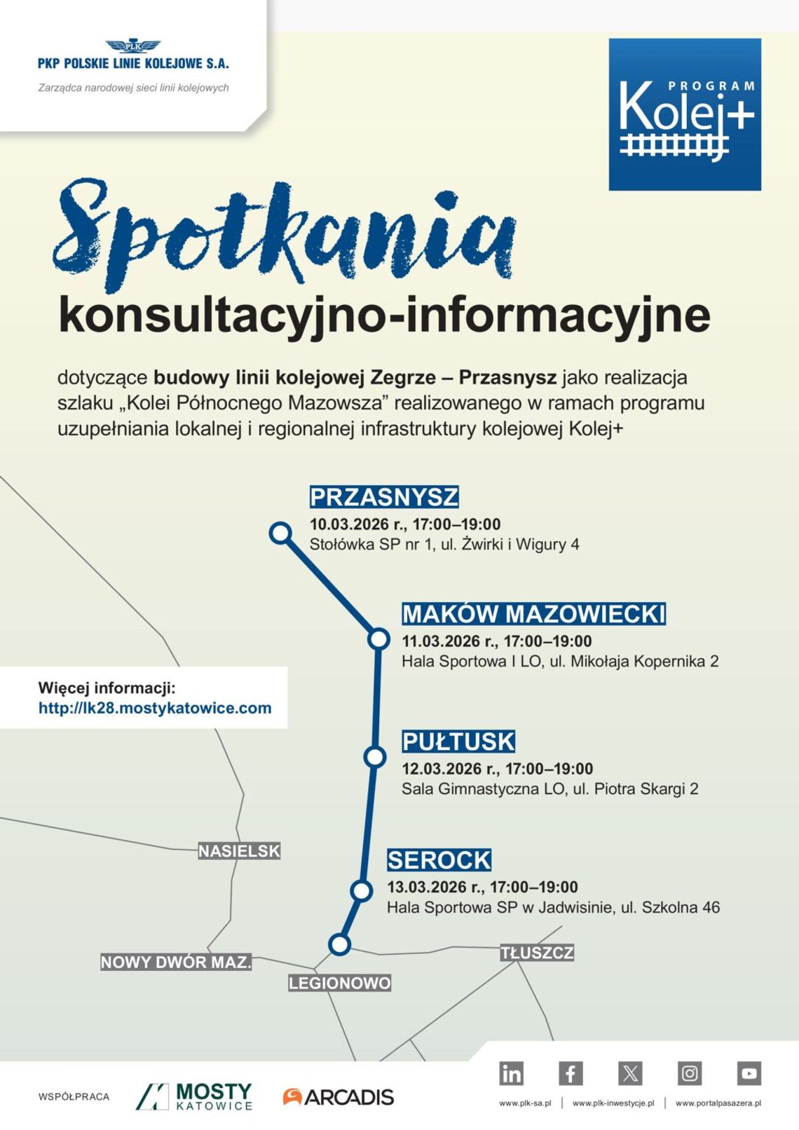 Konsultacje społeczne – projekt „Budowa linii kolejowej Zegrze–Przasnysz” Konsultacje społeczne – projekt „Budowa linii kolejowej Zegrze–Przasnysz”