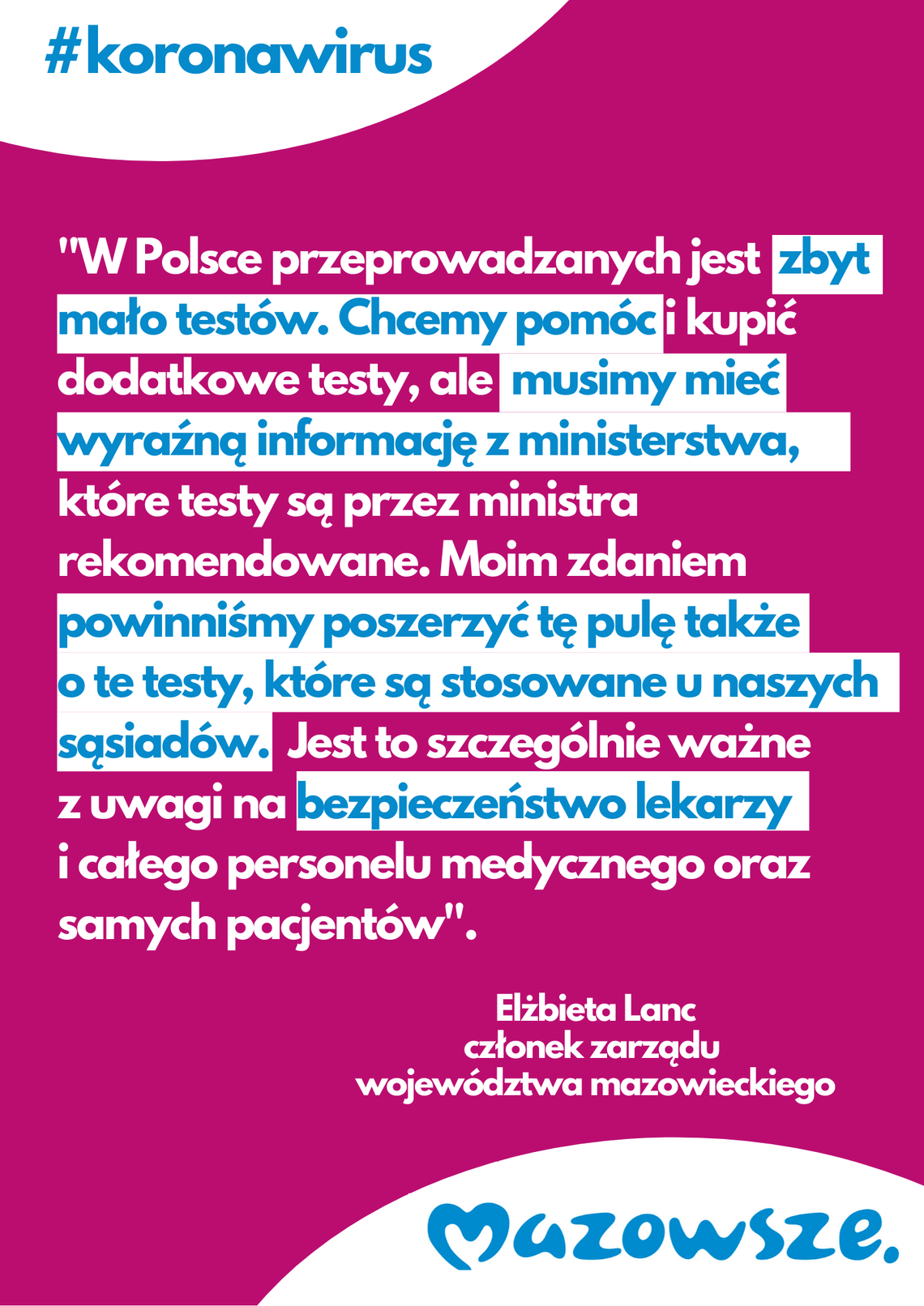 #koronawirus: Marszałek apeluje – dopuśćmy do użytku więcej testów