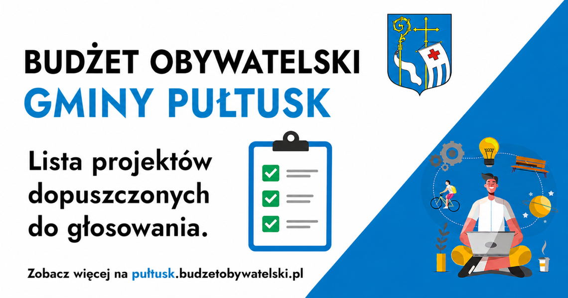 Lista projektów dopuszczonych do głosowania w Budżecie Obywatelskim Gminy Pułtusk – edycja 2026