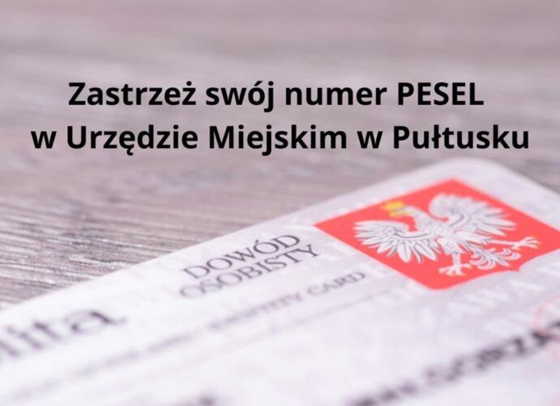 Można zastrzec numer PESEL