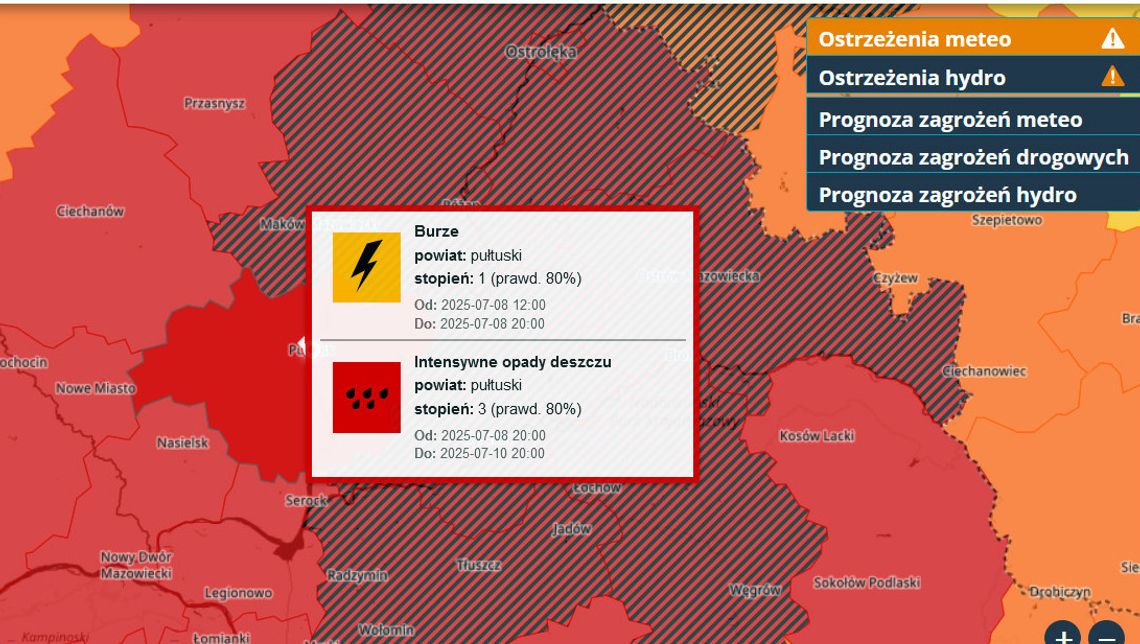 Najwyższe ostrzeżenie 3 stopnia dla naszego powiatu