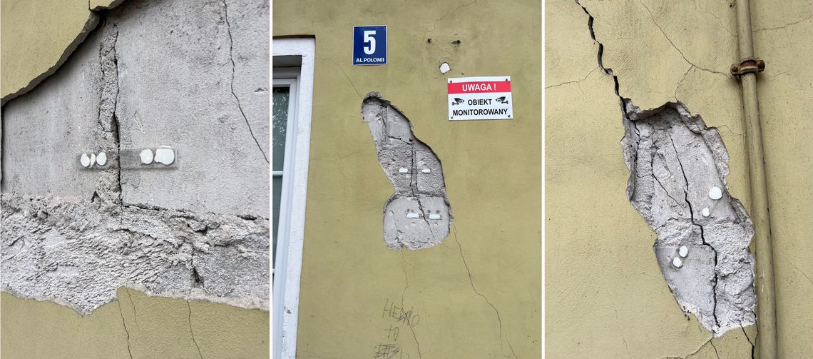 Niepokojące pęknięcia przy Alei Polonii 5