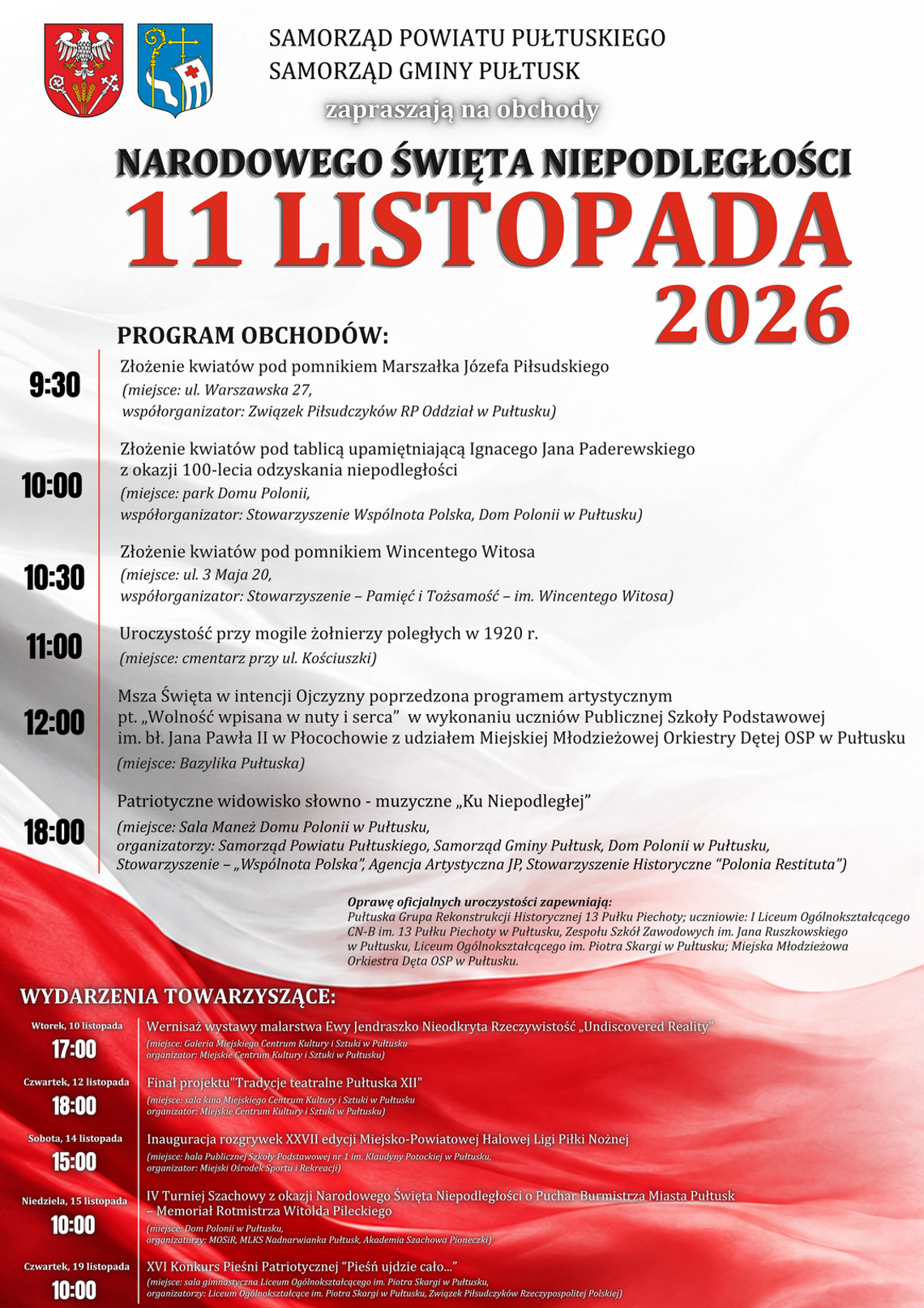 Obchody Narodowego Święta Niepodległości – 11 listopada 2026 r. Obchody Narodowego Święta Niepodległości – 11 listopada 2026 r.