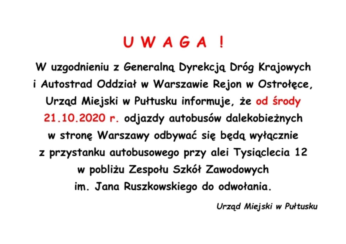 Od dziś autobusy z Tysiąclecia