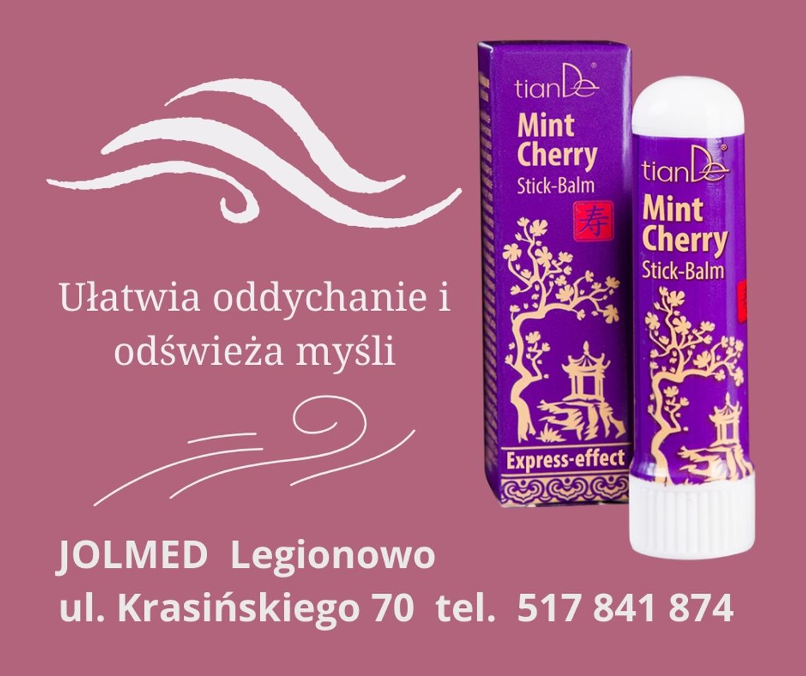 Oddychaj na zdrowie. Aromatyczny sztyft o zapachu wiśni i mięty!