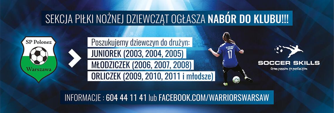 PIŁKA NOŻNA. Nabór do Stowarzyszenia Piłkarskiego  – POLONEZ WARSZAWA