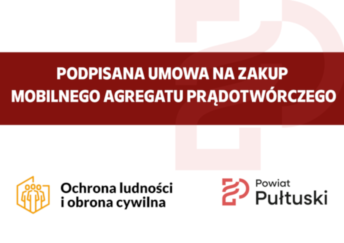 Podpisanie umowy na zakup mobilnego agregatu prądotwórczego Podpisanie umowy na zakup mobilnego agregatu prądotwórczego