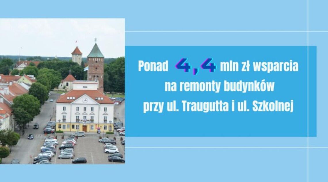 Ponad 4,4 mln zł wsparcia na remonty budynków przy ul. Traugutta i ul. Szkolnej