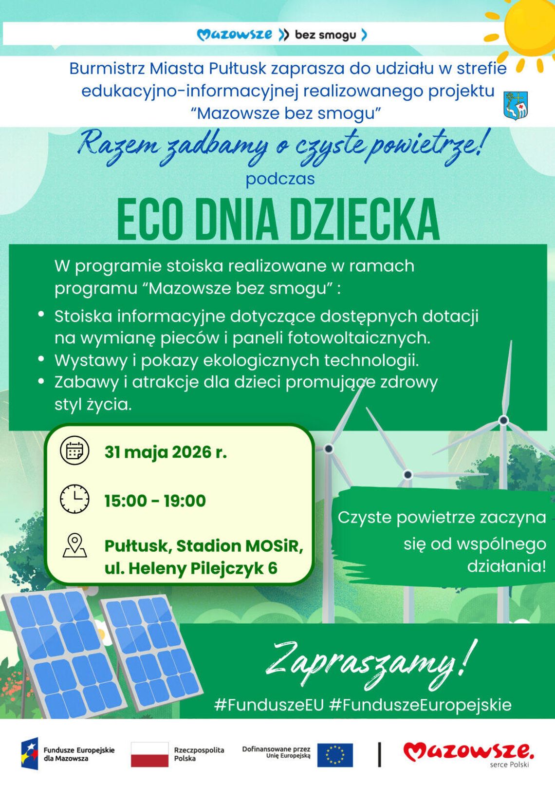 RAZEM ZADBAMY O CZYSTE POWIETRZE PODCZAS ECO DNIA DZIECKA W PUŁTUSKU RAZEM ZADBAMY O CZYSTE POWIETRZE PODCZAS ECO DNIA DZIECKA W PUŁTUSKU