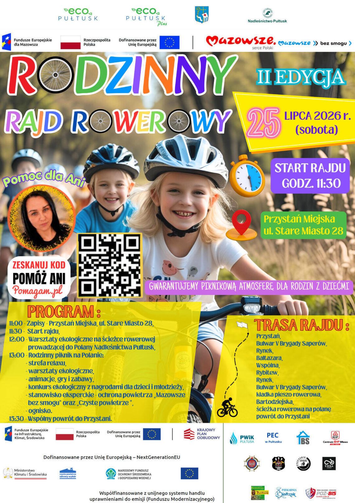 RODZINNY RAJD ROWEROWY – nowy termin wydarzenia