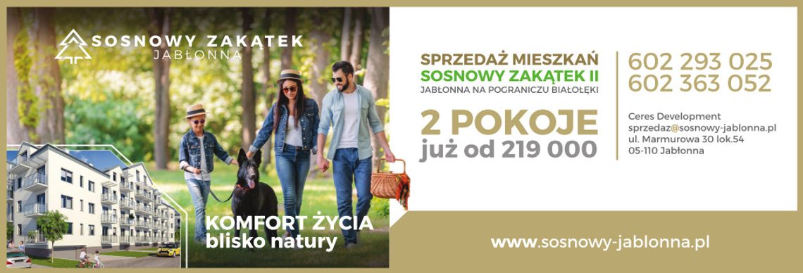 SOSNOWY ZAKĄTEK W JABŁONNIE. Własne mieszkanie? To nie takie trudne!