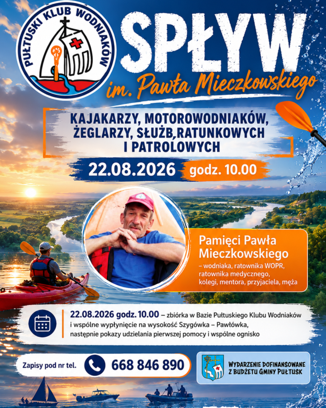 Spływ im. Pawła Mieczkowskiego – zapraszamy wodniaków do wspólnego upamiętnienia Spływ im. Pawła Mieczkowskiego – zapraszamy wodniaków do wspólnego upamiętnienia