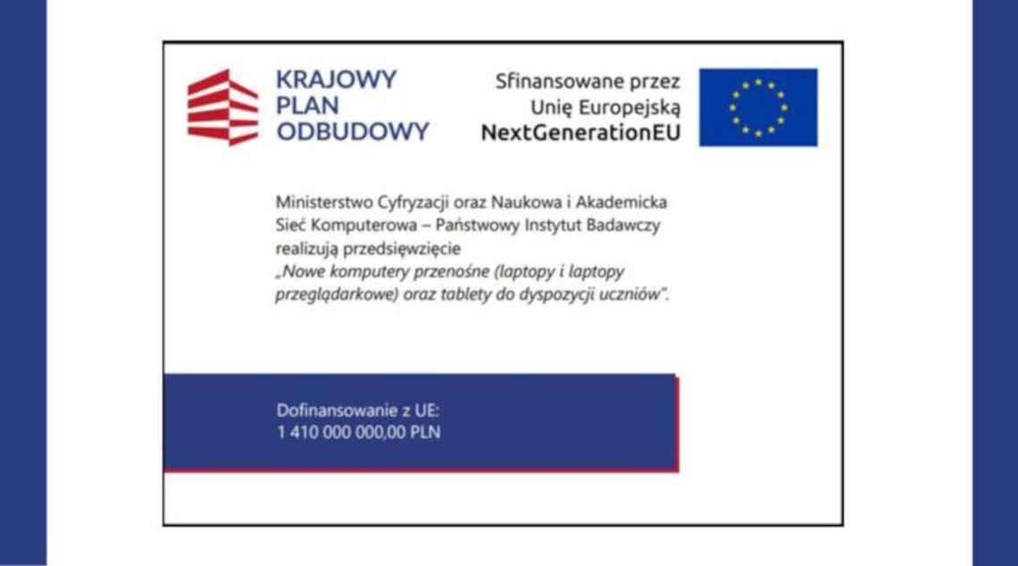 Sprzęt komputerowy dla szkół z KPO – realizacja wskaźnika C15G laptopy, laptopy przeglądarkowe i tablety do dyspozycji uczniów