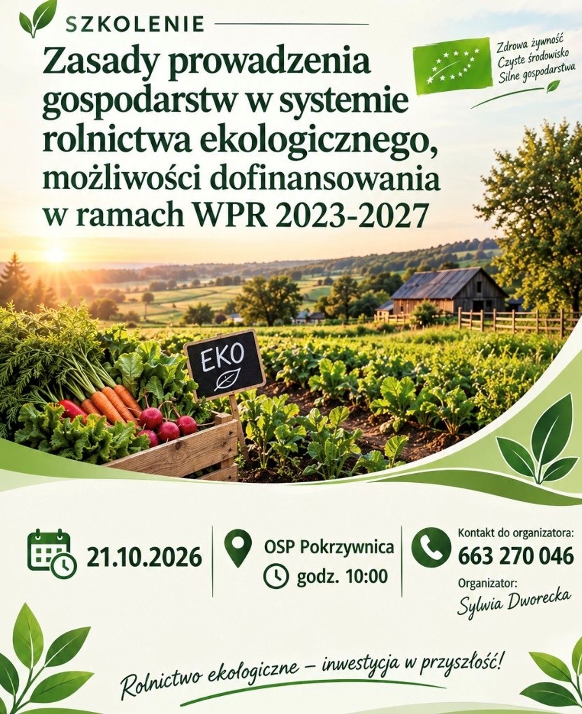 Szkolenie z zakresu rolnictwa ekologicznego w Pokrzywnicy Szkolenie z zakresu rolnictwa ekologicznego w Pokrzywnicy