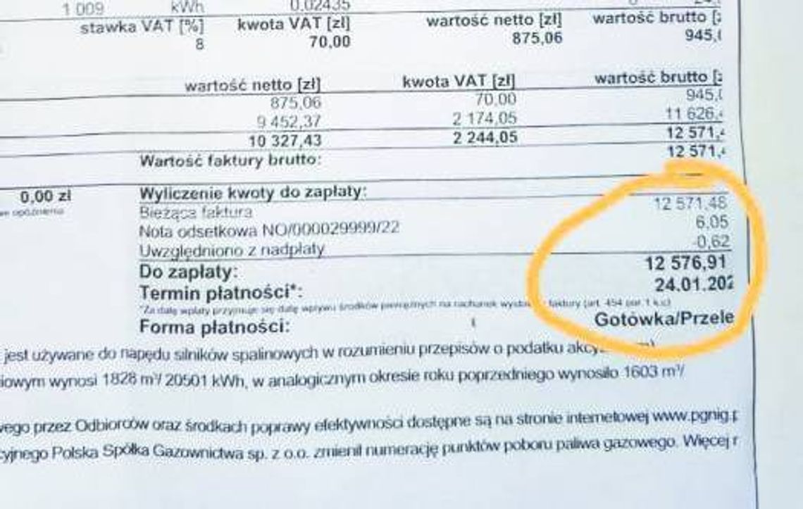 Trzy razy więcej za gaz!