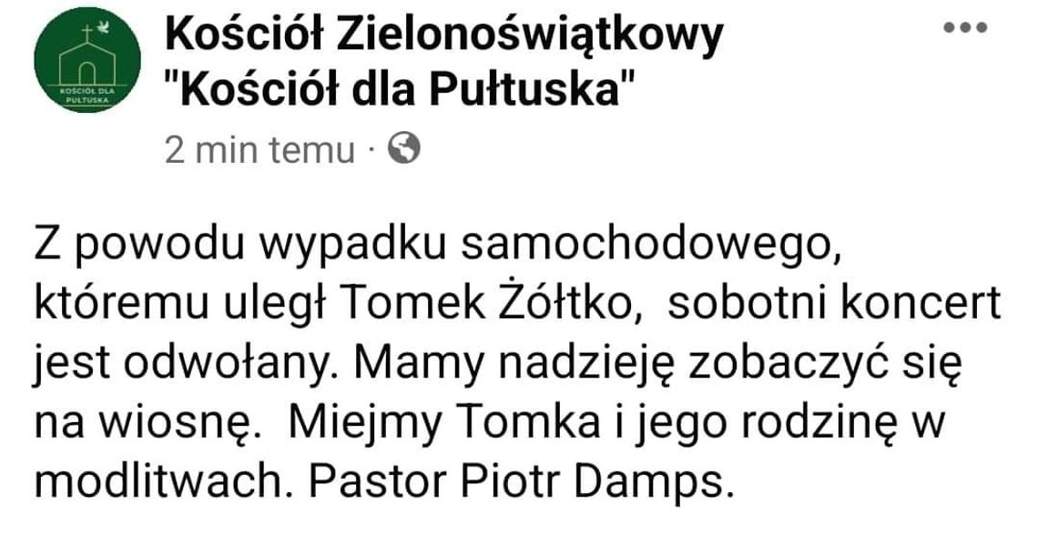 UWAGA! KONCERT ODWOŁANY