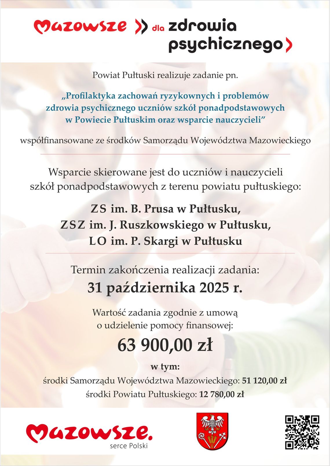 Wsparcie zdrowia psychicznego wśród uczniów szkół i nauczycieli w Powiecie Pułtuskim
