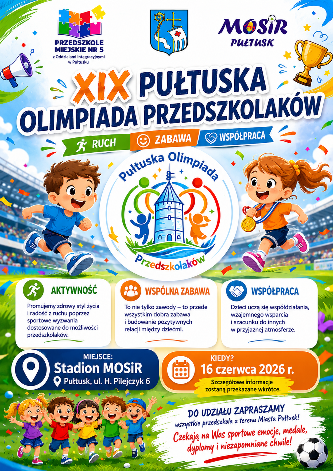 XIX Pułtuska Olimpiada Przedszkolaków – serdecznie zapraszamy!