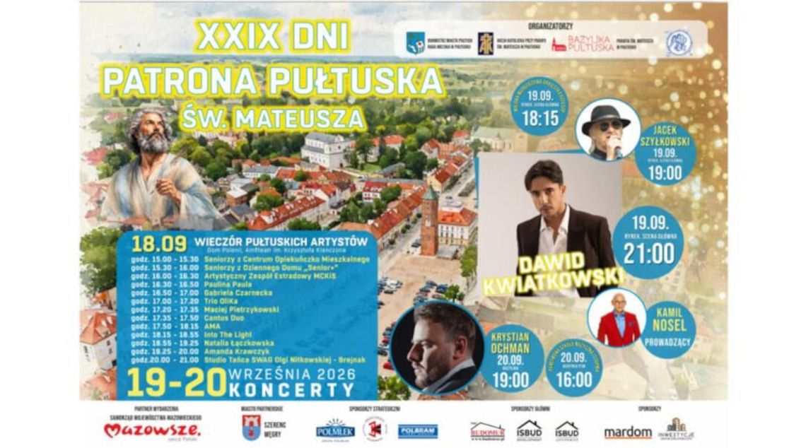 XXIX Dni Patrona Pułtuska św. Mateusza – zaczynamy XXIX Dni Patrona Pułtuska św. Mateusza – zaczynamy