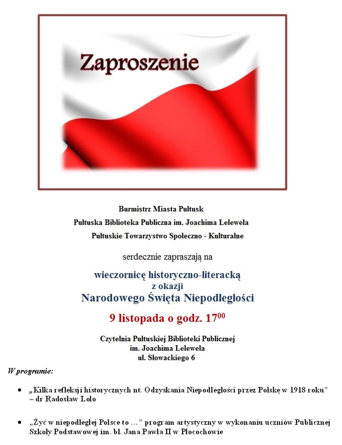 Z okazji Święta Niepodległości