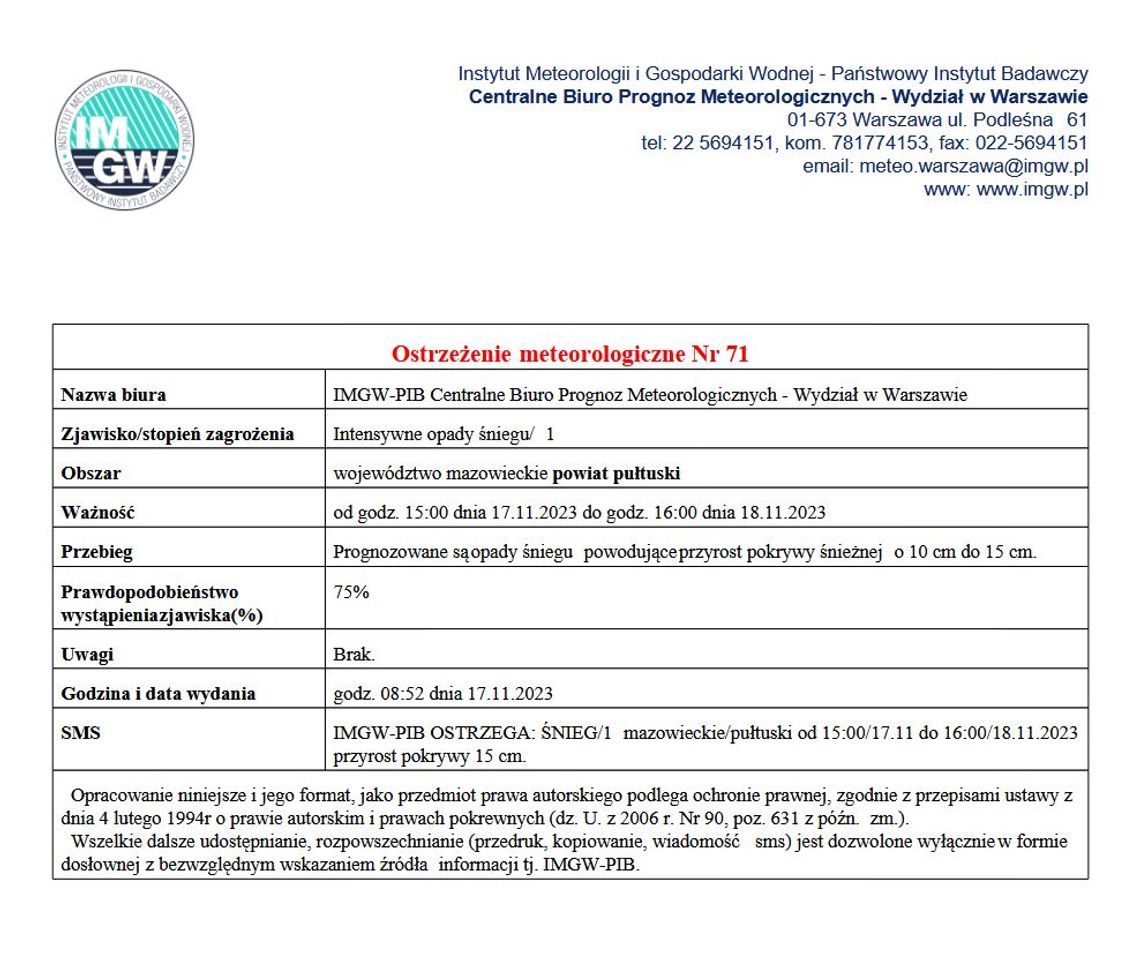 Zapowiadają intensywne opady śniegu