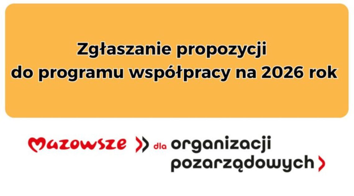 Zapraszamy do współtworzenia Rocznego programu współpracy Województwa Mazowieckiego z organizacjami pozarządowymi na 2026 rok