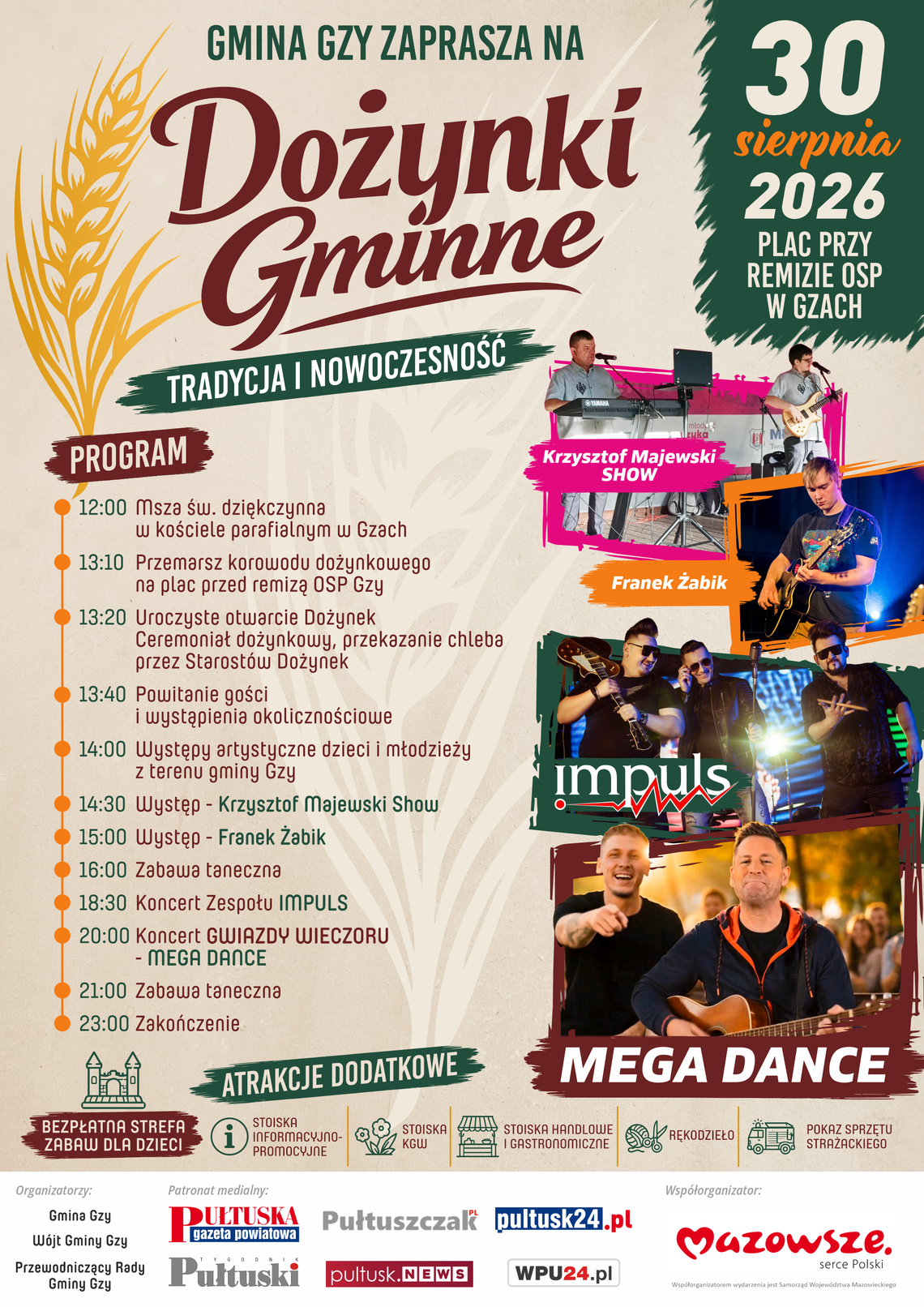 Zapraszamy na Dożynki Gminne w Gzach