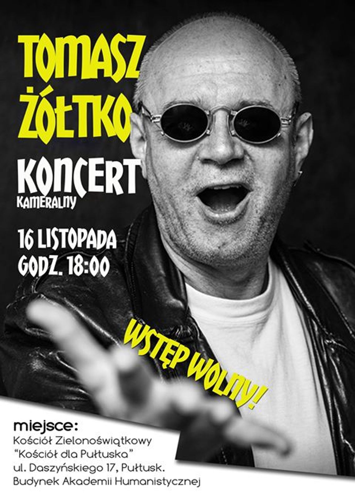 Zapraszamy na koncert Tomasza Żółtko