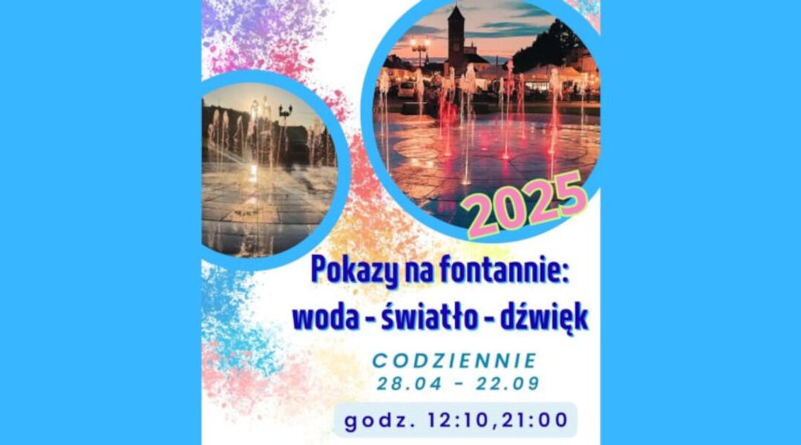 Zapraszamy na pokazy fontanny – woda, światło i dźwięk