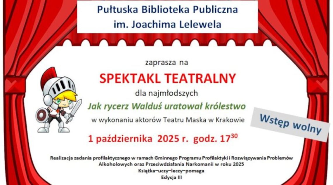Zapraszamy na spektakl teatralny dla najmłodszych