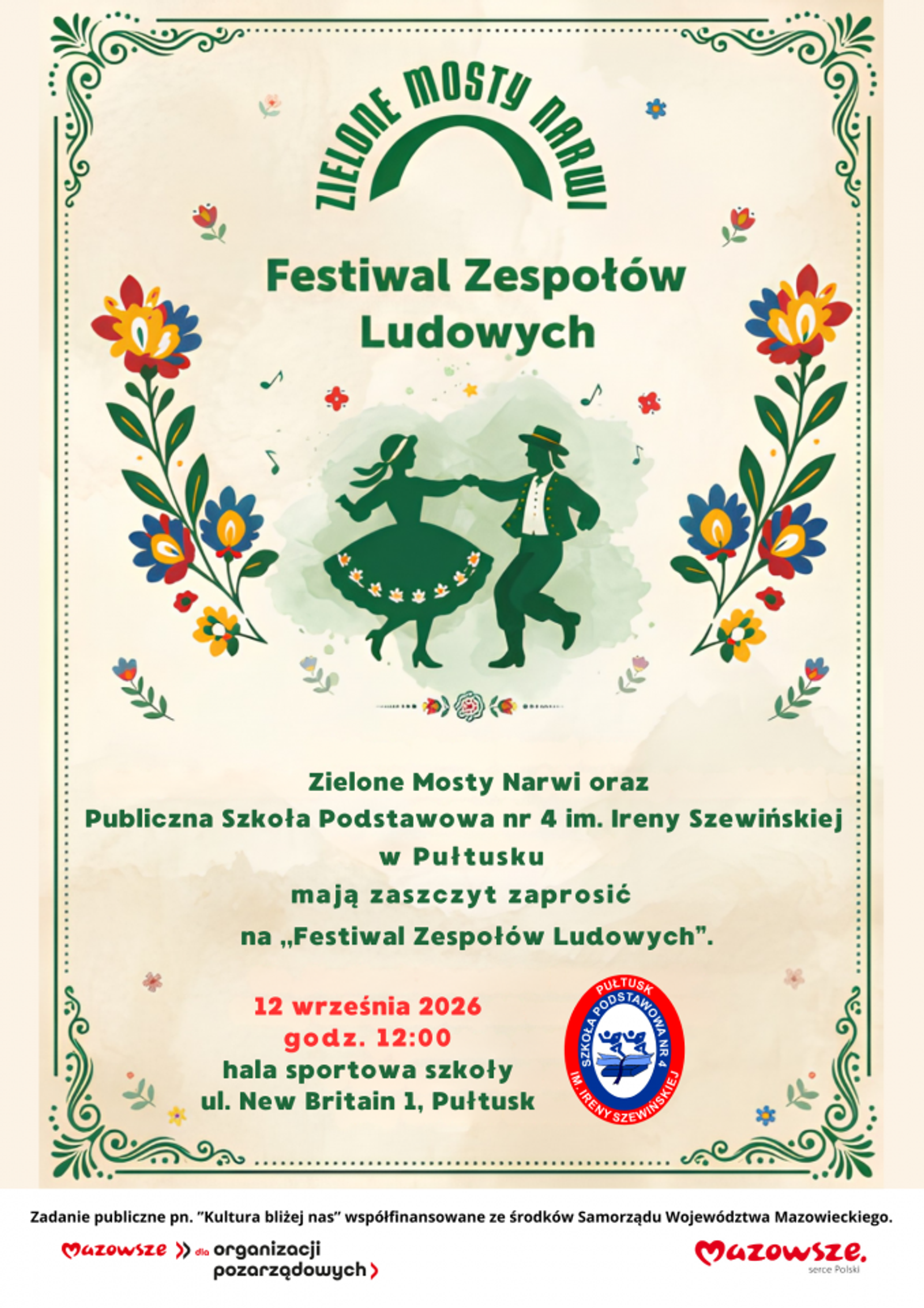 Zaproszenie na Festiwal Zespołów Ludowych