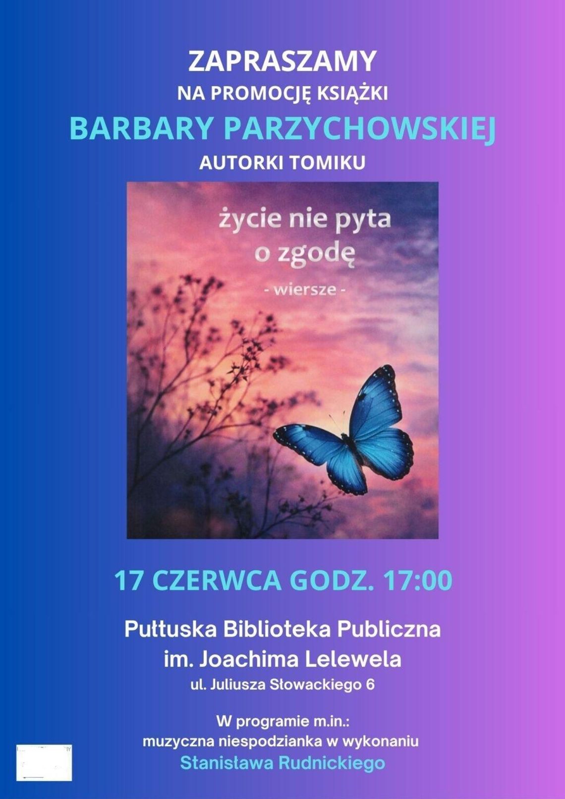 Zaproszenie na spotkanie z Barbarą Parzychowską Zaproszenie na spotkanie z Barbarą Parzychowską