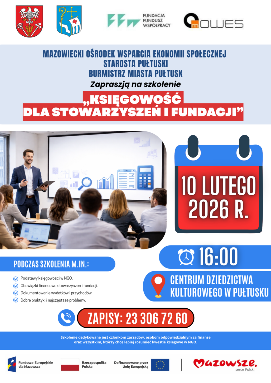 ZAPROSZENIE NA SZKOLENIE: „Księgowość dla stowarzyszeń i fundacji” ZAPROSZENIE NA SZKOLENIE: „Księgowość dla stowarzyszeń i fundacji”