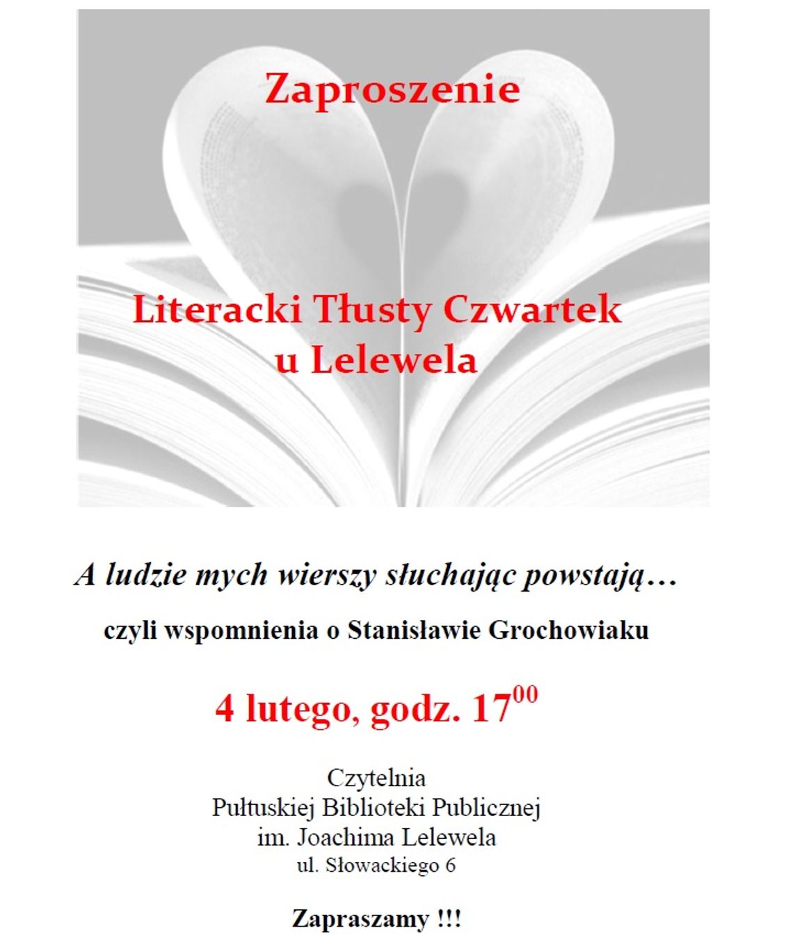 Zaproszenie na Tłusty Czwartek