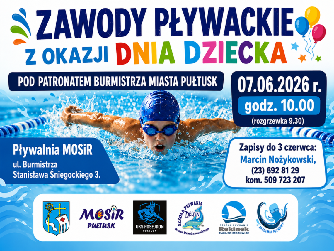 Zawody Pływackie z okazji Dnia Dziecka w Pułtusku