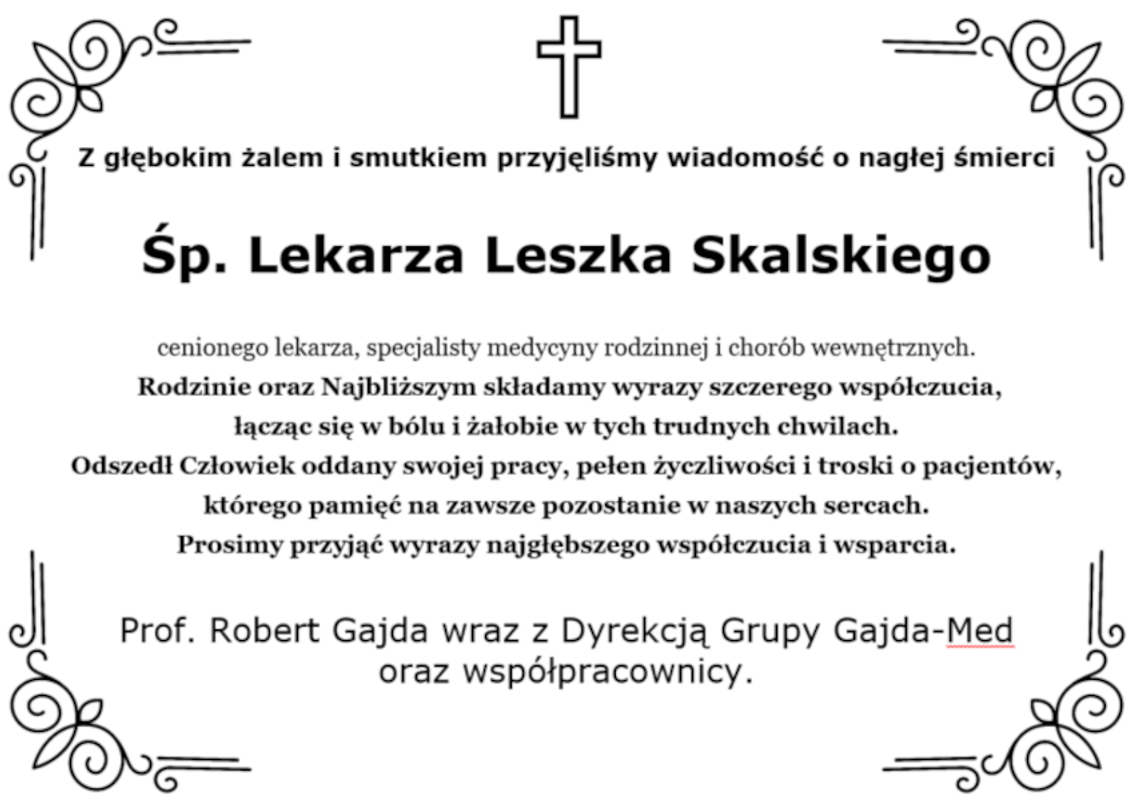 Zmarł Śp. Leszek Skalski