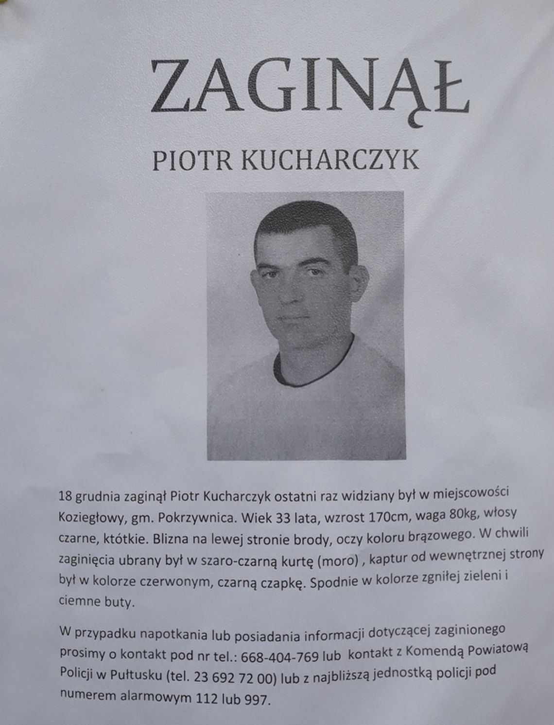 Znaleziono zwłoki poszukiwanego