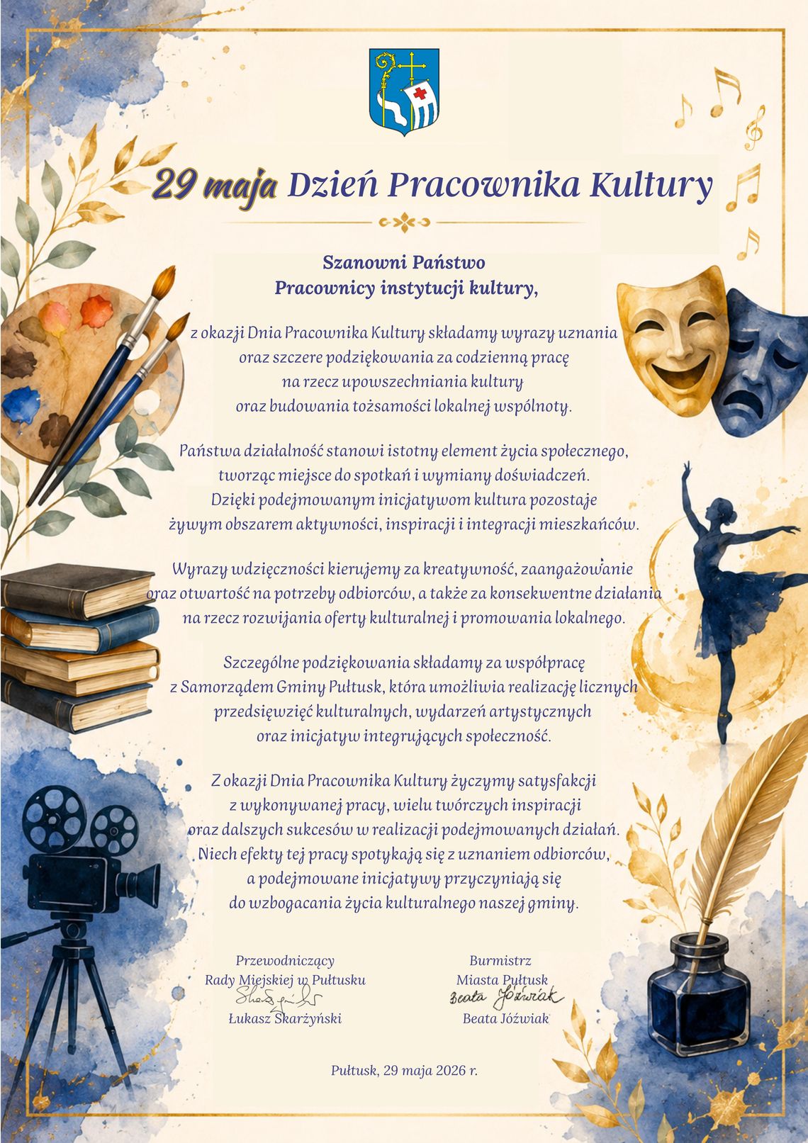 Życzenia na Dzień Pracownika Kultury Życzenia na Dzień Pracownika Kultury