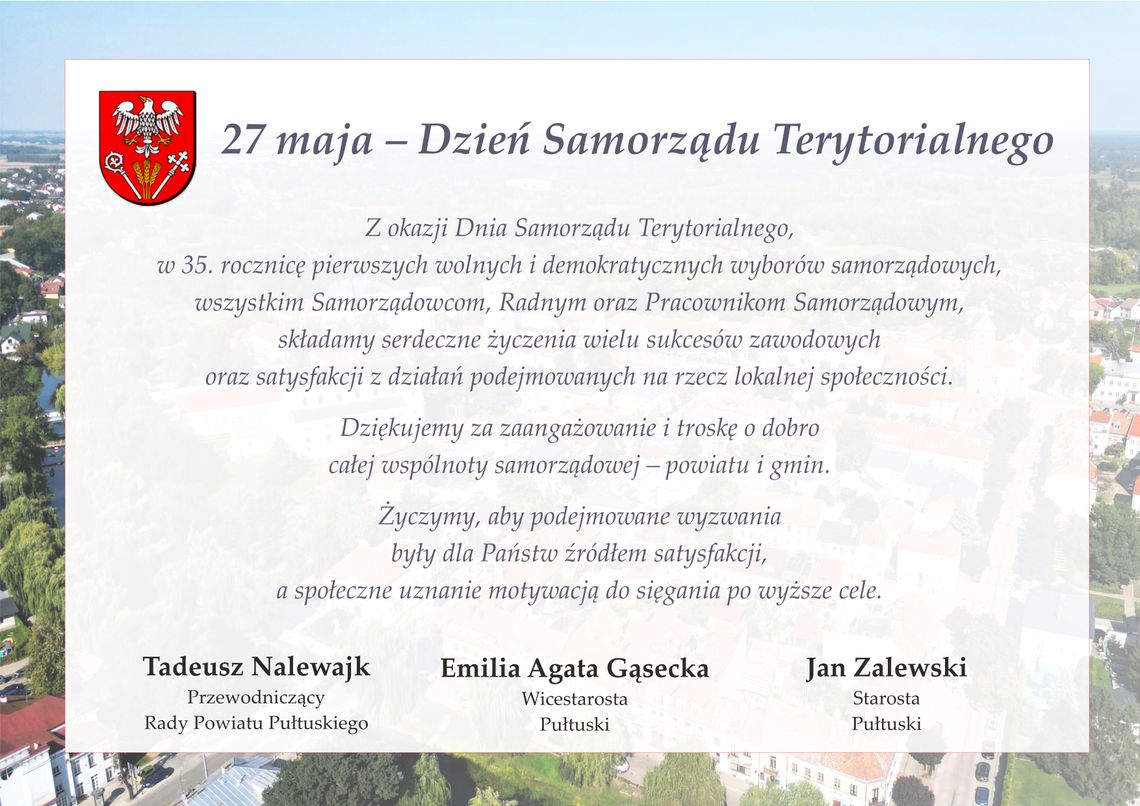 Życzenia na Dzień Samorządu Terytorialnego