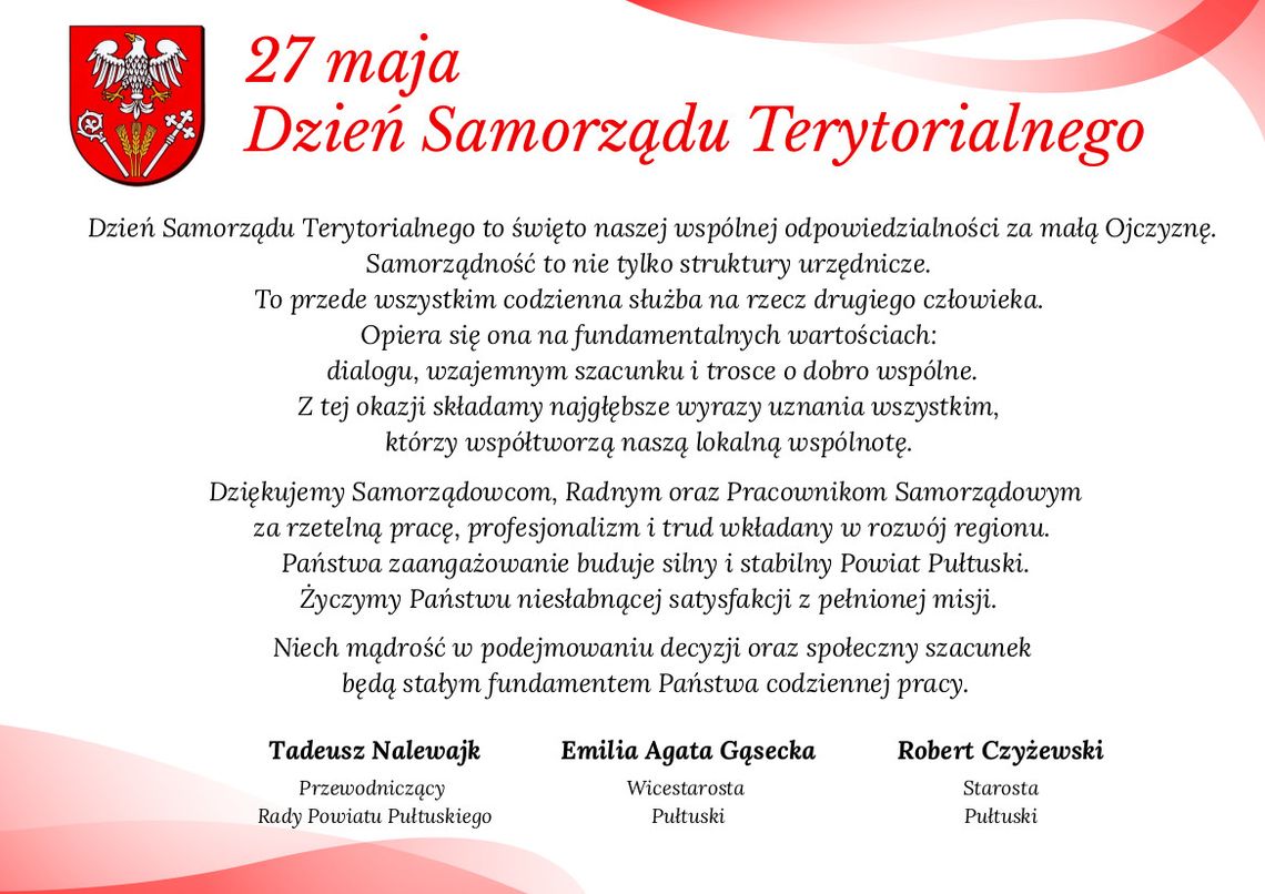 Życzenia na Dzień Samorządu Terytorialnego