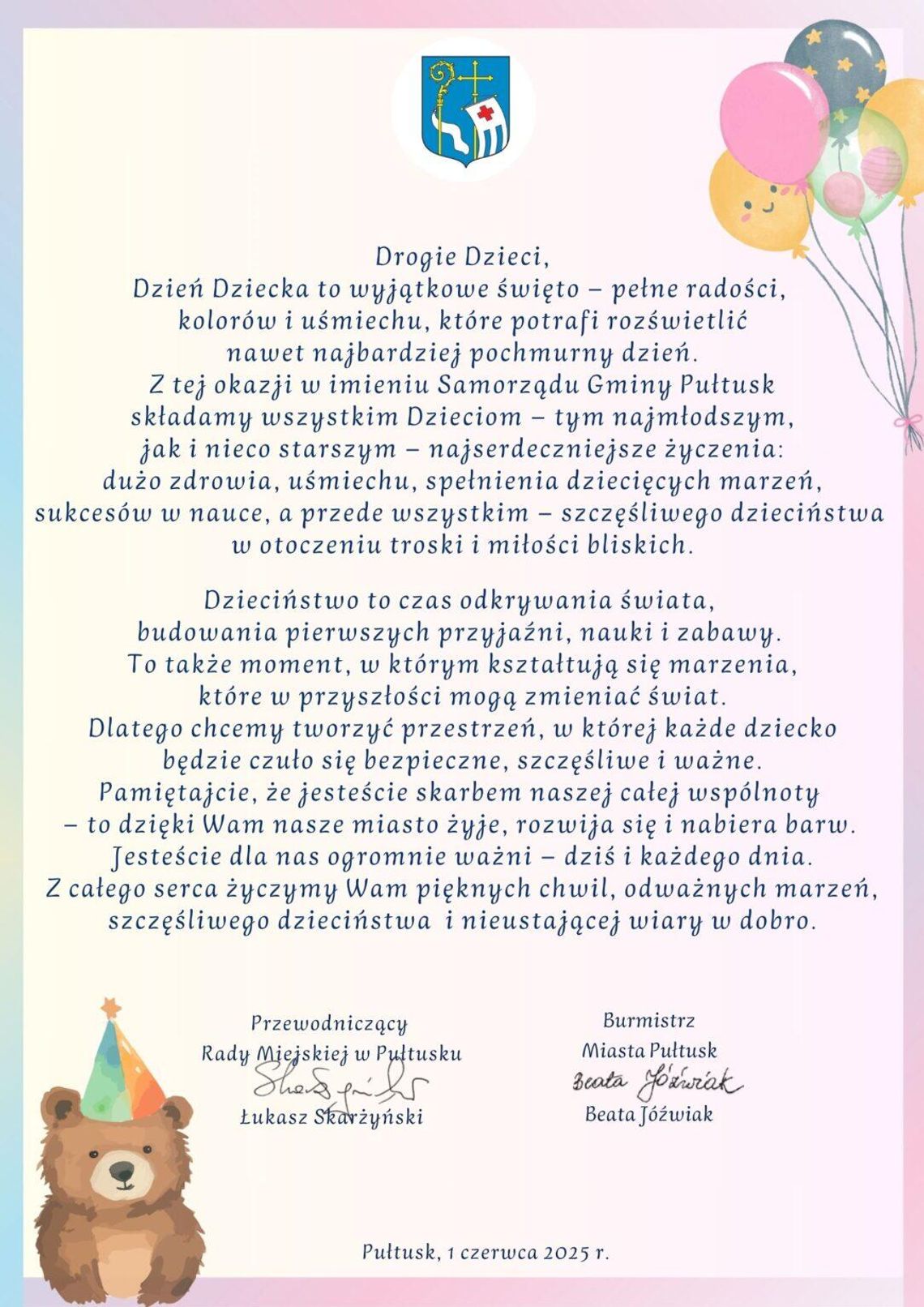 Życzenia z okazji Dnia Dziecka